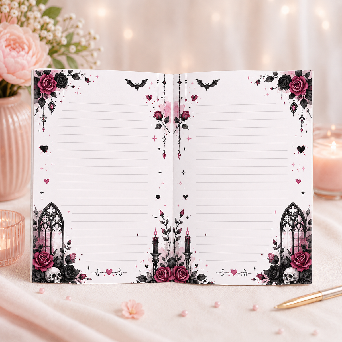 Personalised Notebook with Decorated Interior | Midnight Castle